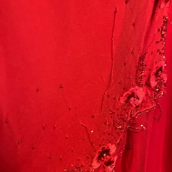 Wrapped in Red Embroidered Gown - Picture 9 of 10